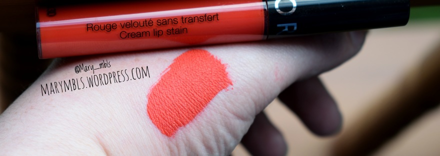 swatches Sephora Cream lip stain 18 Flame Red
